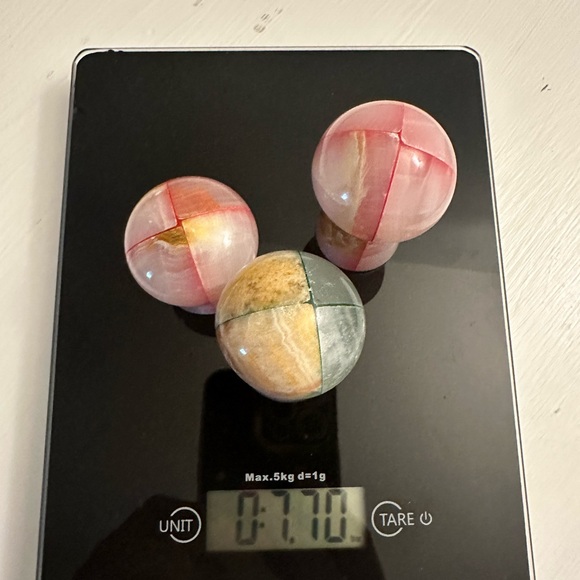 Set of 3 Customized Pink/Green Agate Mushroom Crystals - Picture 4 of 7